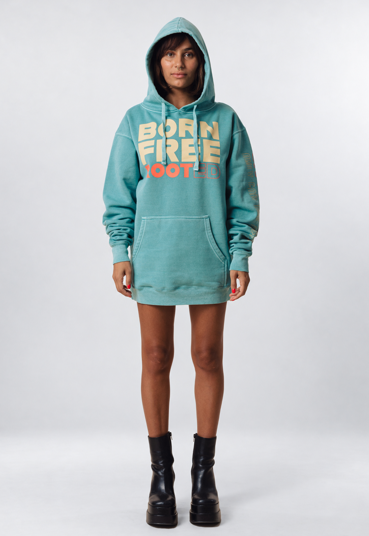 BORN FREE ROOTED Statement Hoodie
