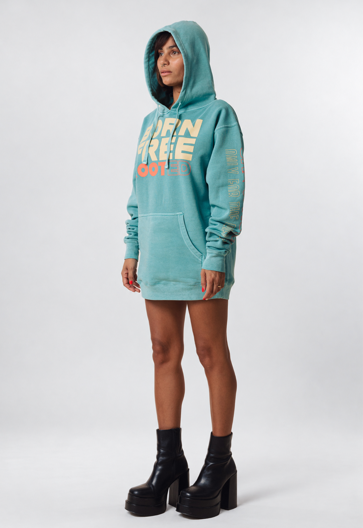 BORN FREE ROOTED Statement Hoodie