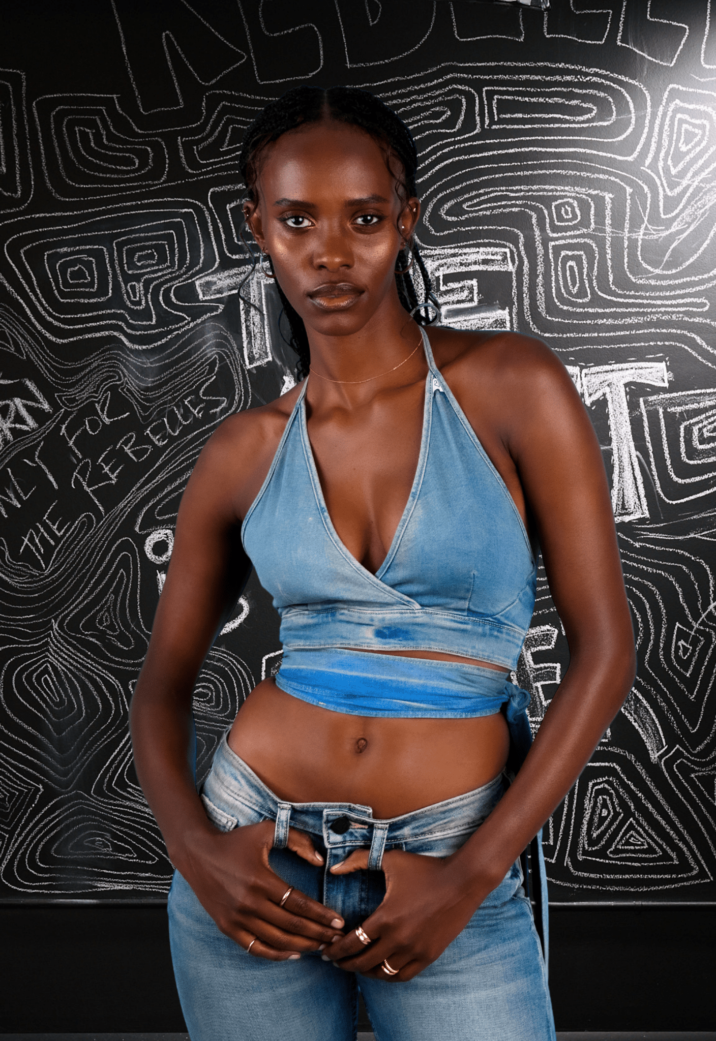 BADA$$ Denim Bralette - Oak & Acorn ~ Only for the Rebelles